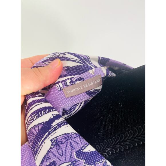 Chico's cotton button down purple paisley floral shirt size 1 - Picture 7 of 12